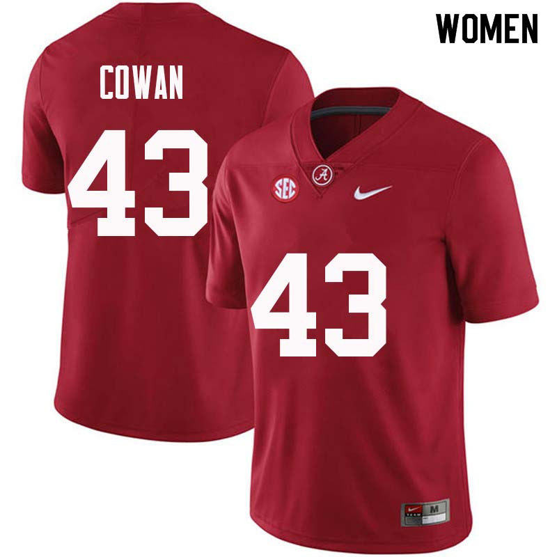 Women #43 VanDarius Cowan Alabama Crimson Tide College Football Jerseys Sale-Crimson